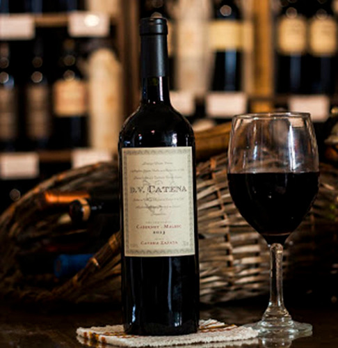 Regalo Box Madera Vino Dv Catena Cab.malb + 2 Copas Grabadas