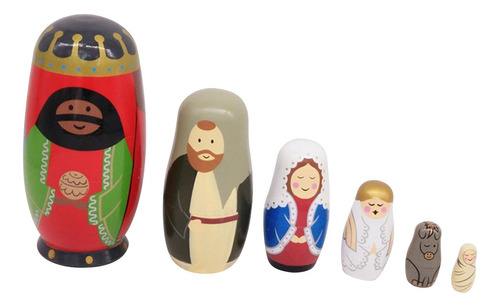 Muñeca Apilable 6 Capas King Nesting Dolls Wooden