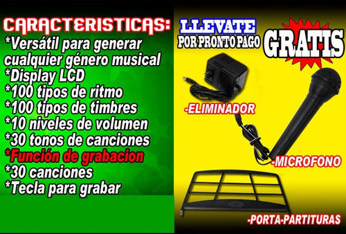 Teclado Musical 54 Teclas Funcion De Grabacion Fabuloso Wow