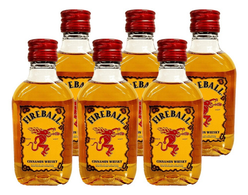 Whisky Fireball Cinnamon Petaca 200 Ml Pack 6
