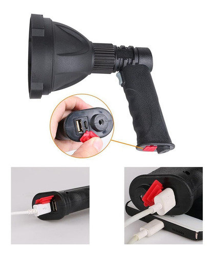 Busca Huella Reflector Led Recargable + Adaptador Usb Auto