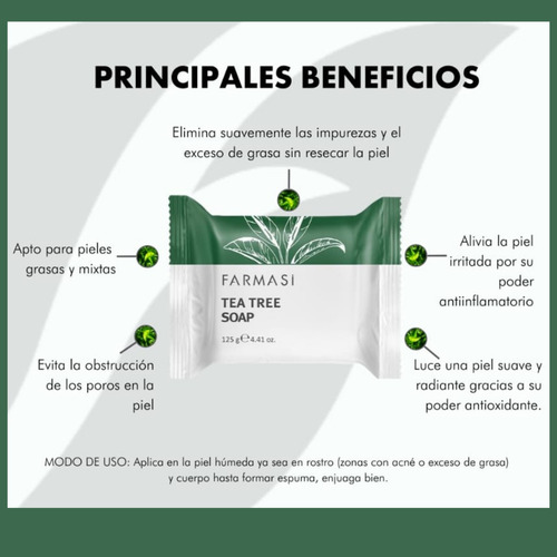 Jabon Tea Tree Farmasi Control De Acne Piel Grasa Y Mixta