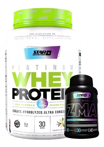 Star Nutrition Combo Whey Protein 2lbs+ Zma 90cap Magnesio
