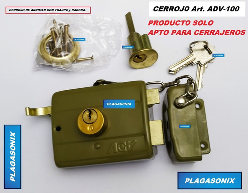 Imagen 4 de 10 de Cerrojo Pasador De Arrimar Yale Con Trampa Y Cadena Adv-100