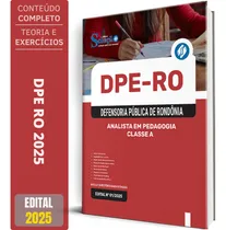 Comprar Apostila Concurso Dpe Ro - Analista Em Pedagogia - Classe A