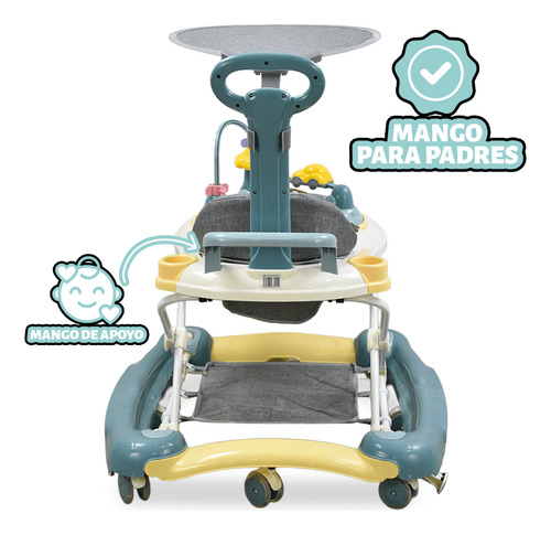 Andadera Mecedora Starkids Sarin Musical Baston Llanta Gel C Azul