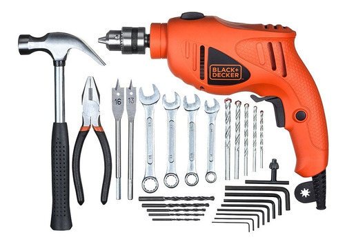 Furadeira De Impacto 3/8p + Peças 110v Black+decker Hd455k1 