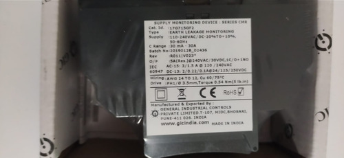 Rele De Fuga Tierra Supply Monitoring Device 17g715gf2