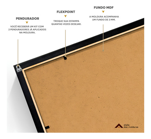 Moldura Quadro A1 60x84 Com Petg Certificado Foto Poster