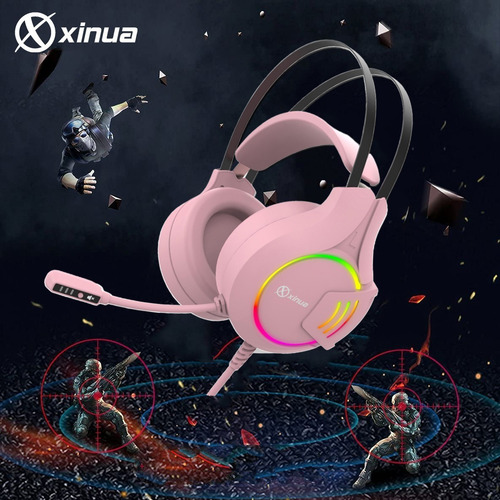 Imagen 3 de 10 de Auricular Xinua Hs1 Gamermicrofono Mute Luz Led Pc Ps4 Xbox