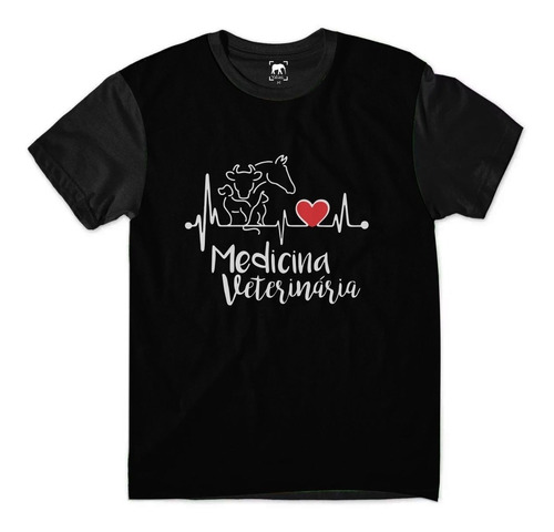 Camiseta Plus Size Medicina Veterinária Amor Faculdade