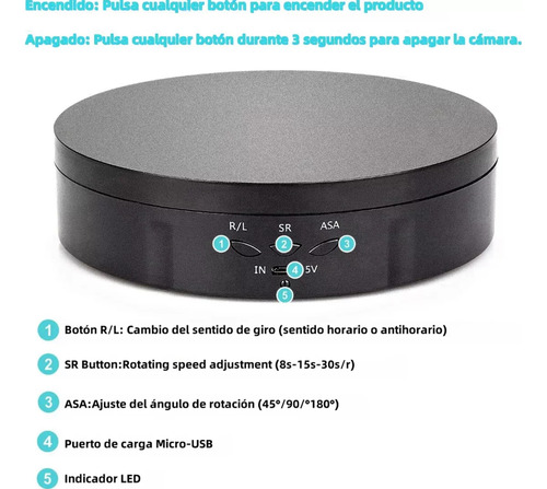 Base Gitatoria Electrica Espejo 3 Velocidades Premium
