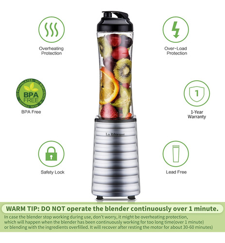 Licuadora Smoothies La Reveuse, Botella Portátil De 300 W Y