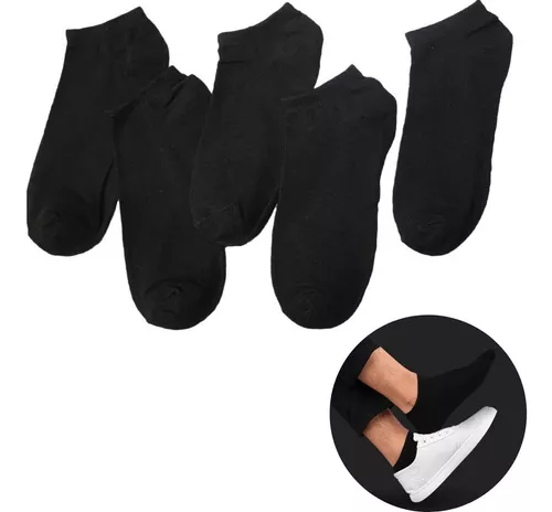 12 Pares De Calcetines, Tines Negros Lisos Para Hombre