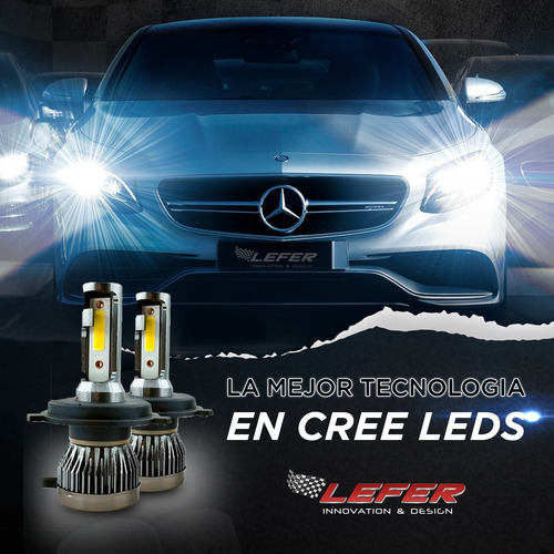 Imagen 4 de 10 de Cree Led Kit Mini M4 Led Cob H4 Alta Y Baja 24.000 Lm