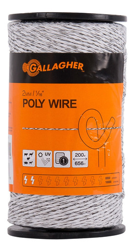 Cable Poly Cerco Eléctrico Gallagher 2mm 200m