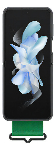 Funda Samsung con correa de silicona para Z Flip4, 6.7 pulgadas, F721, color negro
