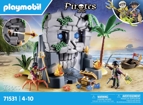 Set De Juego Playmobil Pirates Skull Island Con 73 Piezas