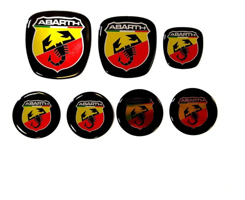 Imagem 3 de 5 de Adesivo Emblemas Fiat Punto Abarth Volante Roda Relevo Res31