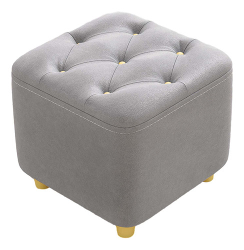 Reposapiés Taburete Decorativo Taburete Acolchado Gris