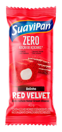 Bolinho Sem Açúcar Red Velvet Kit 2 Dp 24 Unid 40g Suavipan