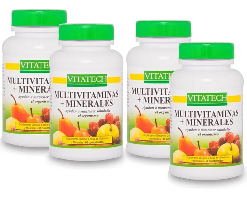comprar Multi Vitaminas Y Minerales X 4 Frascos 60 Comp En C\u002Fu 