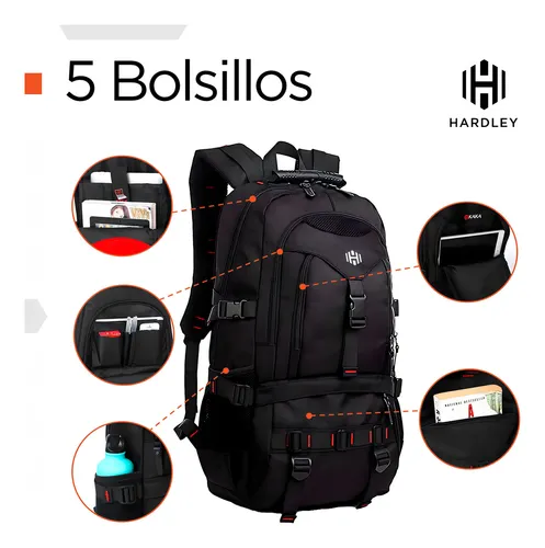 Mochila Urbana Notebook Anti Robo Hardley Impermeable Color Negro