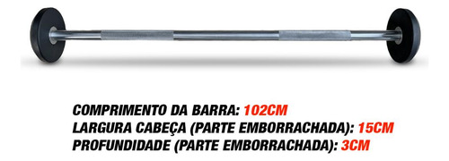 Barra Montada Reta Emborrachada - Elite 10kg Musculação
