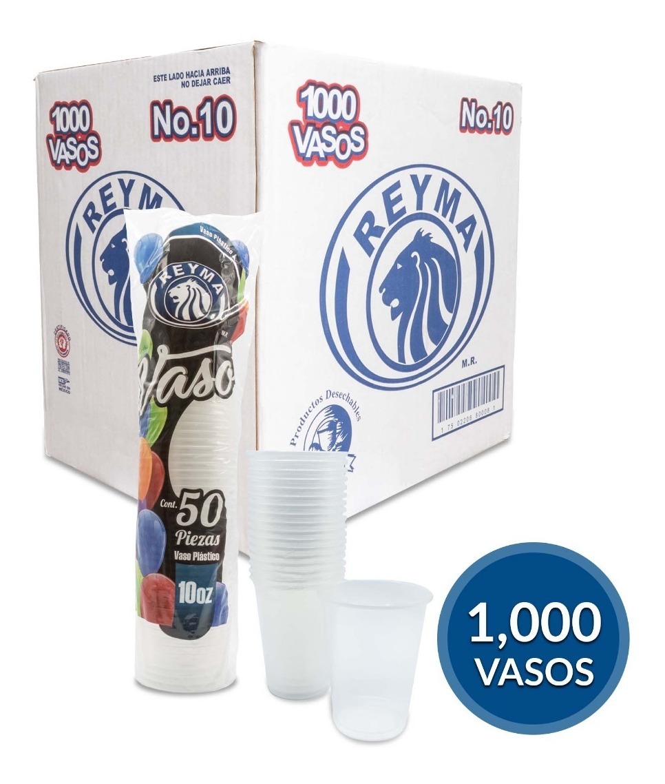 Kit Vaso Tapa Lisa Desechable Reyma Vp10 1000 Piezas Meses Sin Intereses