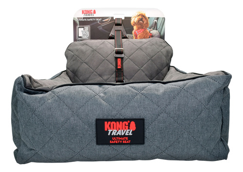 Kong Travel Asiento Con Cinturón De Seguridad Para Mascotas Gris Unico
