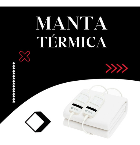 Manta Térmica 3 Niveles Electrica Control Digital 2 Plazas Blanco Liso