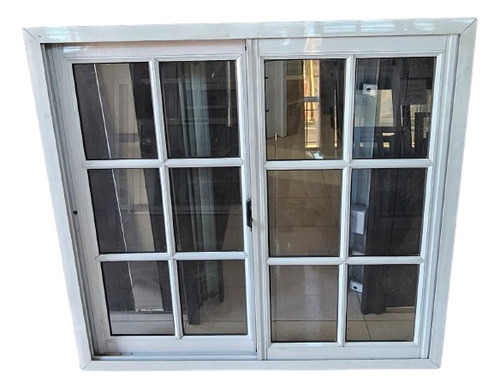 Ventana De Aluminio Herrero 100x90 Vidrio Repartido