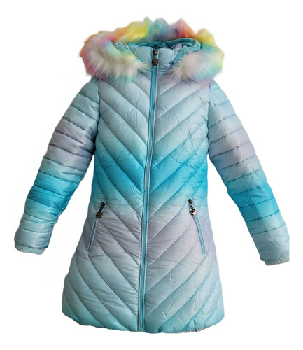 Campera Parka Nena Niña Importad Arcoíris Unicornio Térmica