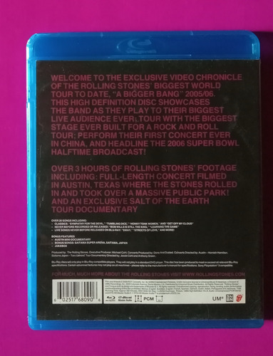 Blu Ray The Rolling Stones - The Biggest Bang. Original. (Usado)