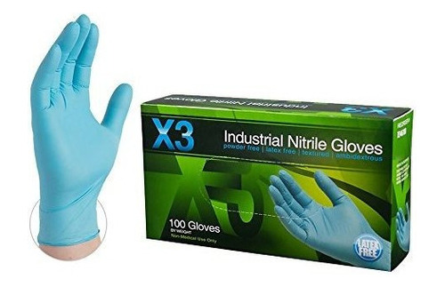 Guantes De Nitrilo Ammex X3 100caja Desechables Sin Polvo Si