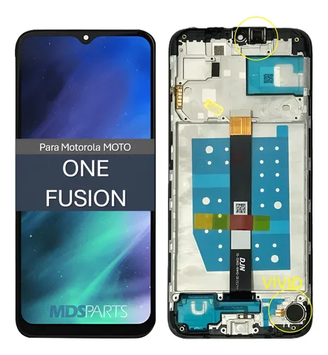 Tela Frontal Display Para Moto One Fusion Xt2073-2 Com Aro One