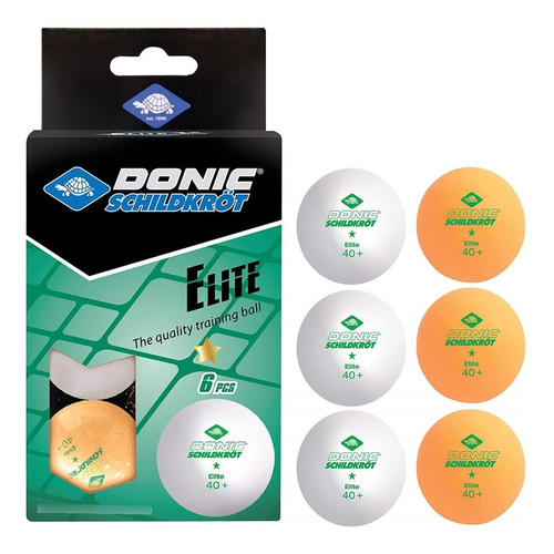 Pelotitas Ping Pong Donic Elite X 6 U. Naranja/blanca Origin