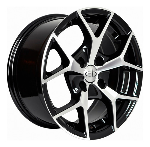 Llanta Deportiva Eb Nf R15 4x108 Ford Peugeot Diamantado Negro