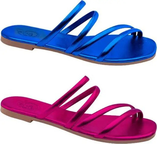 Sandalias Huaraches Kit De 2 Pares Rosa Azul De Moda