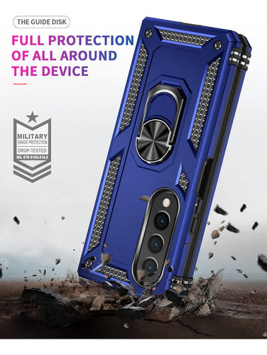 Funda Uso Rudo Anticaída Golpes Carcasa Para Galaxy Z Fold 4 Azul Samsung Galaxy Z Fold 4