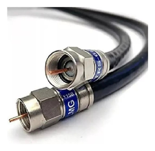 Cable Coaxil Rg6 C/ Fichas Compresion Profesional X 10 Mts.
