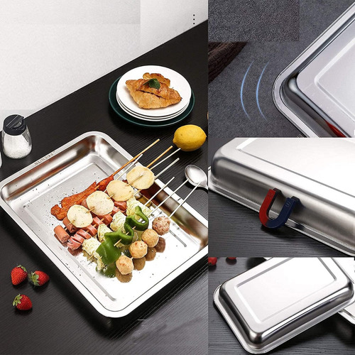 Charola Bandeja Acero Inoxidable Cocinar Servir Calidad Prem
