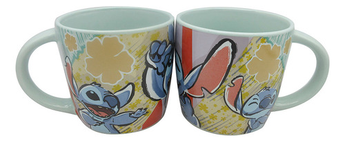 Taza Cerámica Infantil Stitch 355 Ml Oficial