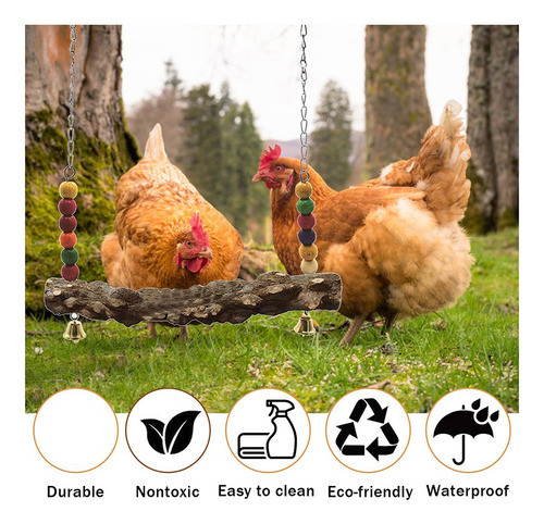 4 Pack Chicken Bird Swing,natural Wooden Swing Toys,wood