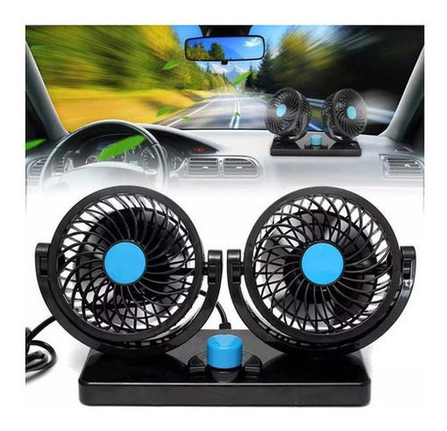 Ventilador Doble Para Auto Rotación De 360 Alta Calidad 