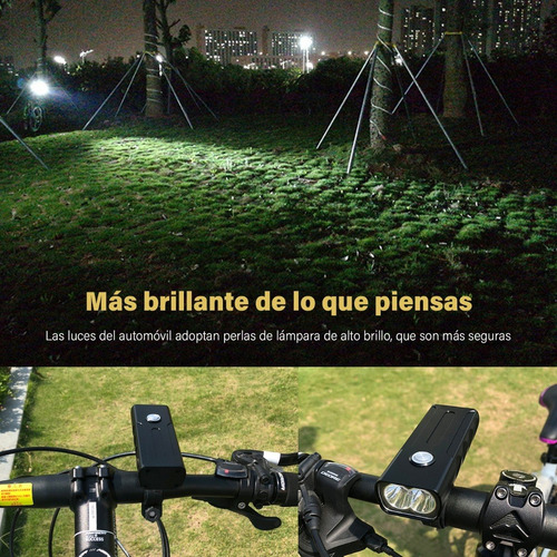 Imagen 8 de 8 de Lámpara Led Bicicleta Recargable Impermeabl