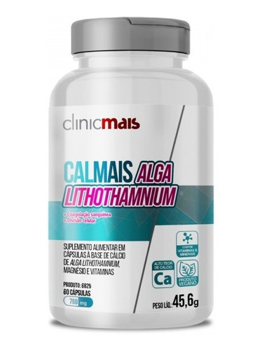 Calmais Alga Lithothamnium + D Clinicmais, 60 cápsulas sabor sin sabor