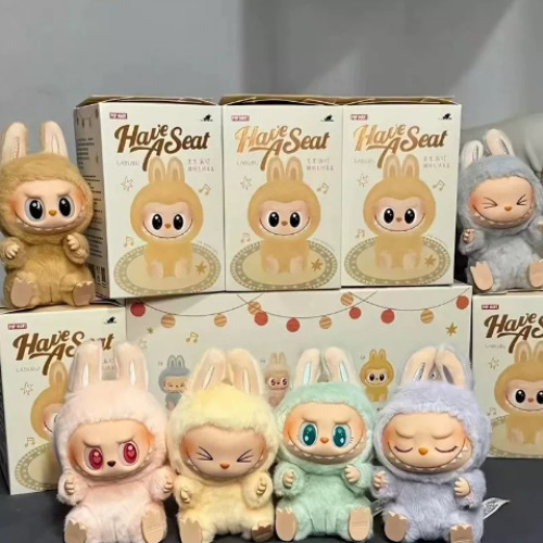 Muñeco Labubu Exciting Macaron The Monsters Peluche Llavero Blanco