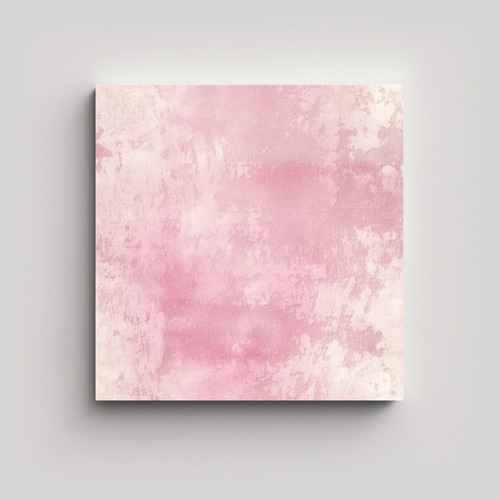 20x20cm Cuadro Abstracto Rosa Sobre Papel Bastidor Madera