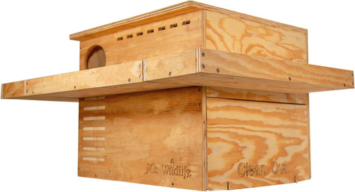 Caja Nido De Búho Granero Con Plataforma De 3 Caras